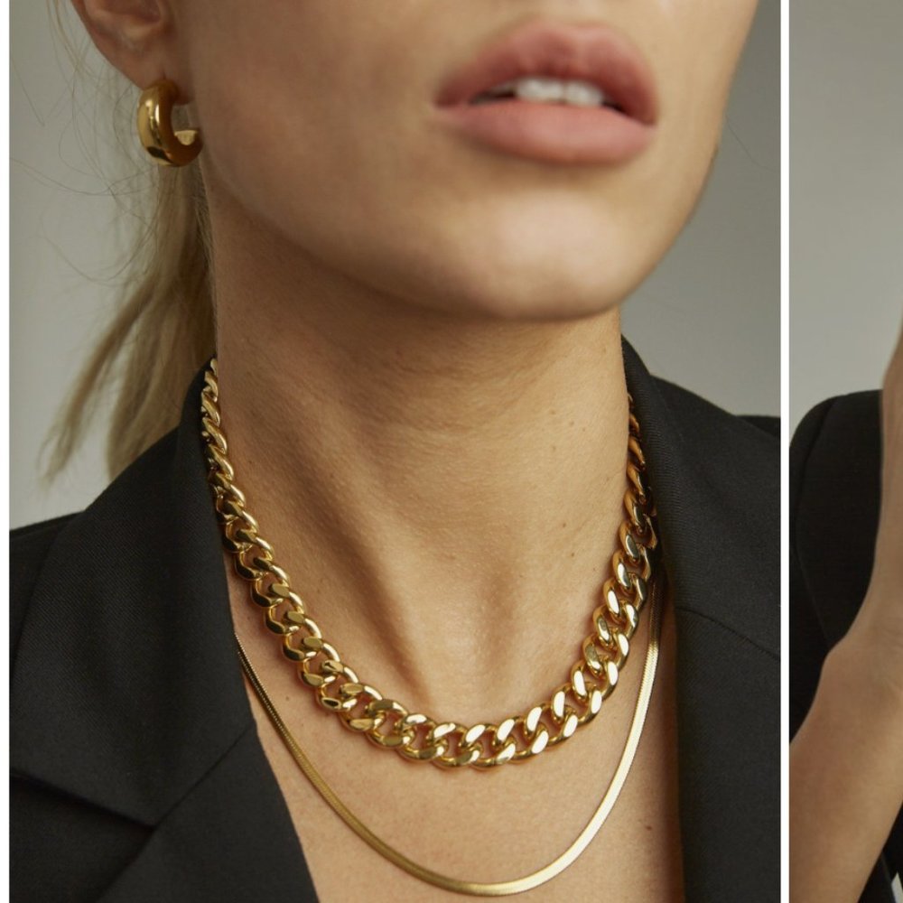 FALLON Ruth Curb Chain Collar, 16mm